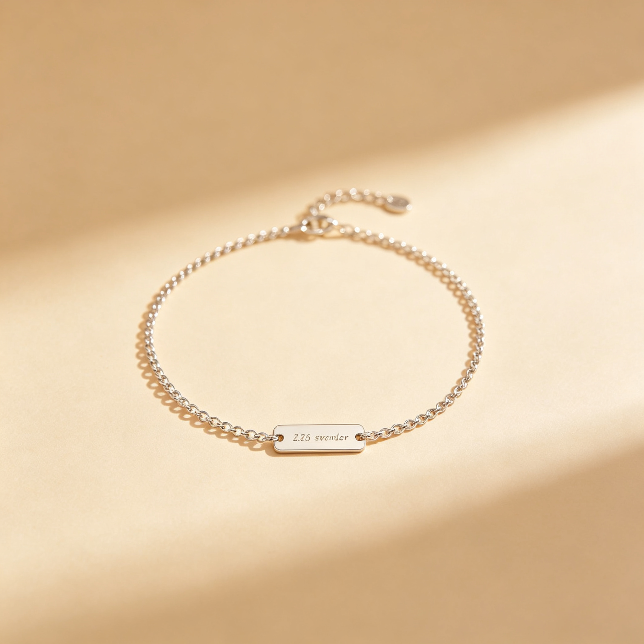 Engraved bar bracelet with personal message