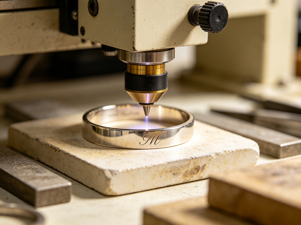Laser engraving a stainless steel piece
